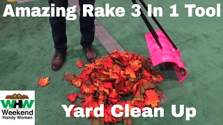 Amazing Rake 3 in 1 Lawn and Garden Tool For Easy Clean Up and Bagging | Weekend Handy Woman