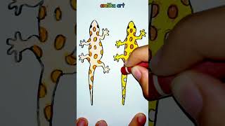 Menggambar \u0026 mewarnai Cicak Corak Tokek Lucu🦎🦎 || Lagu Cicak Di Dinding || Lagu Anak Populer #shorts