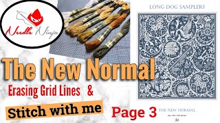 Flosstube #44 / THE NEW NORMAL / Stitch with me & erasing grid lines / Long Dog Samplers
