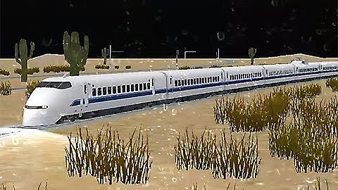Train Sim - Desert Using Shinkansen S300 at Rainy Night - Simulasi Kereta Api