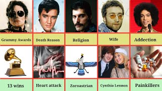 Comparison: Michael Jackson vs Elvis Presley vs Freddie Mercury vs John Lennon vs Prince 