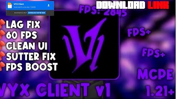 VYX Client V1 for mcpe 1.21.50+ [FPS BOOST]