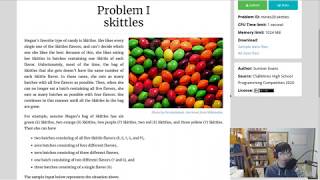 Mines HSPC 2020 Problem I: Skittles Solution and Explanation