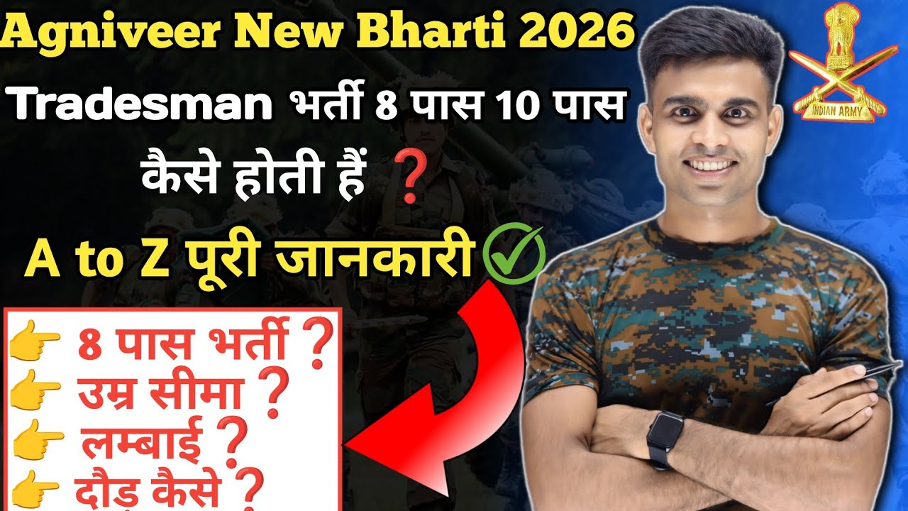 agniveer tradesman vacancy 2026||agniveer tradesman age limit 2026| 8 pass agniveer bharti 2026