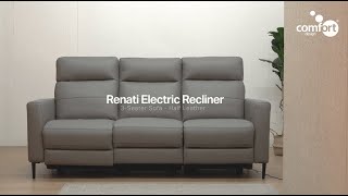 Renati Electric Recliner Sofa - Half Leather Renati Electric Recliner Sofa - Half Leather