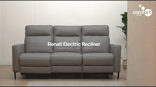 Renati Electric Recliner Sofa - Half Leather