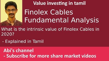 Finolex Cables Fundamental Analysis | What is the intrinsic value in 2020?| Explained in Tamil