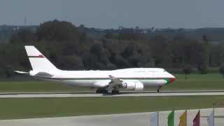 Start Boeing 747 Oman Royal Flight, A40-OMN, Flughafen München, Munich Airport, very fast take off