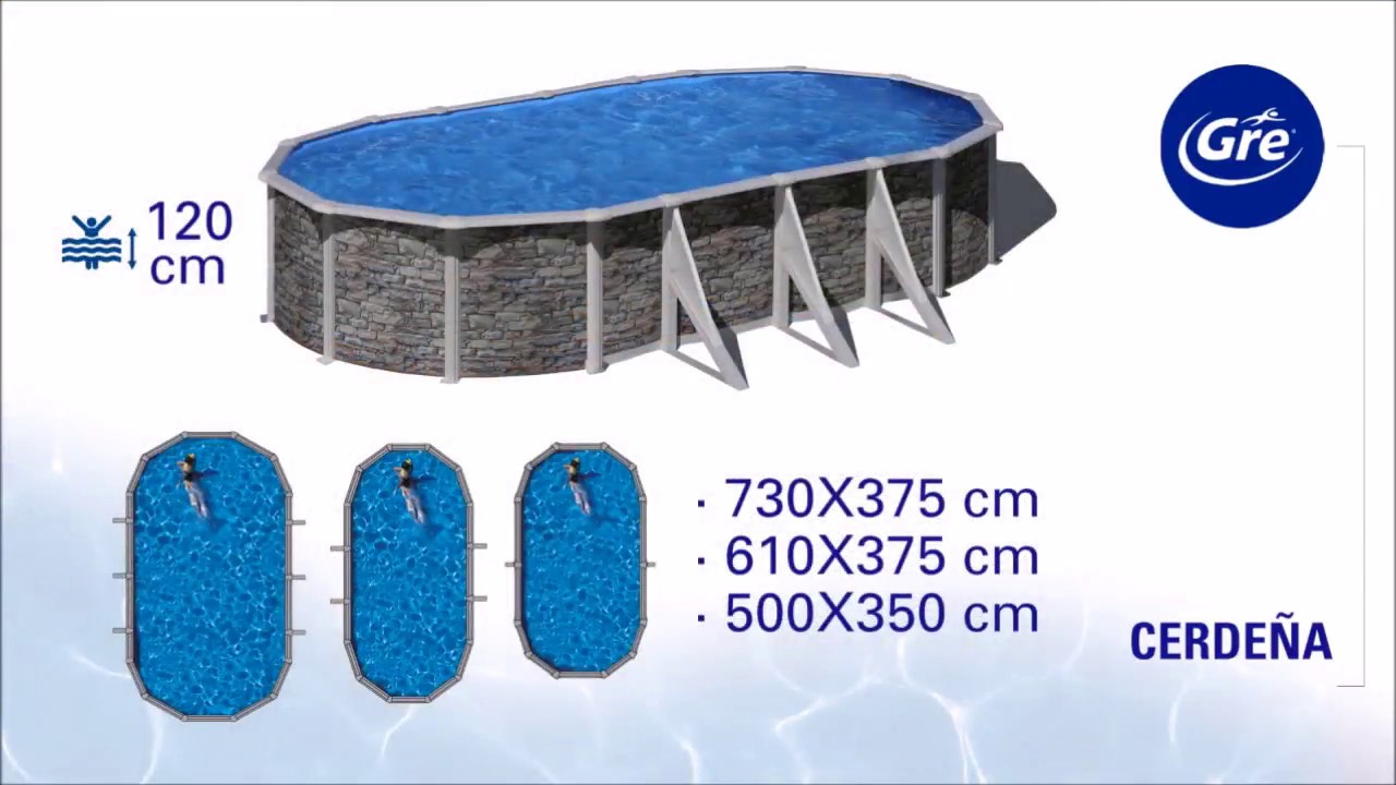 Piscine acier Gré Cerdena ovale aspect pierre