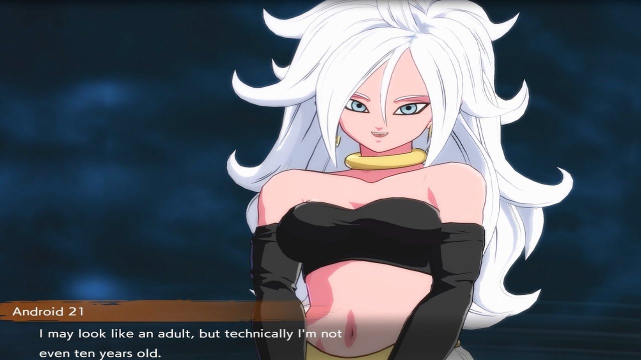 Dragon Ball FighterZ - Android 21 Says She's 10 Years Old & Talks About  Bulma's Food - YouTube