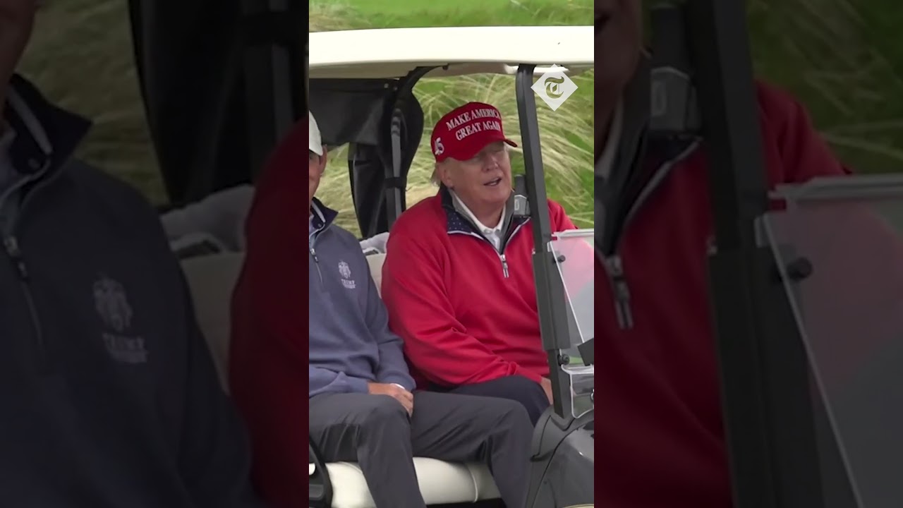 Donald Trump calls Joe Biden 'incompetent' while golfing in Ireland