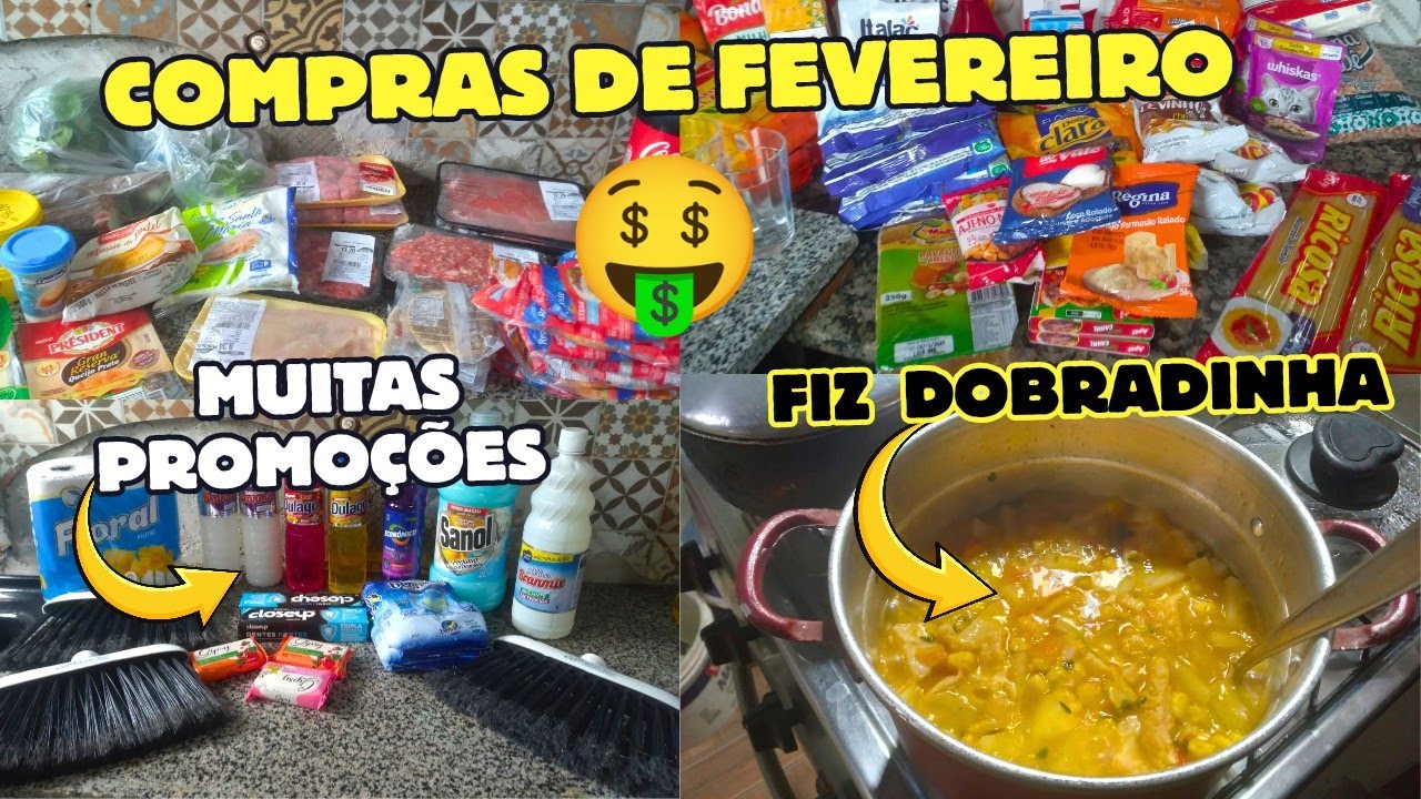 COMPRAS 🛒 DO MÊS DE FEVEREIRO MUITAS PROMOÇÕES E FIZ DOBRADINHA 😋