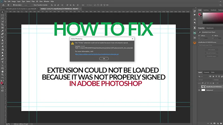 How to fix extension could not be loaded because it was not properly signed in Adobe Photoshop