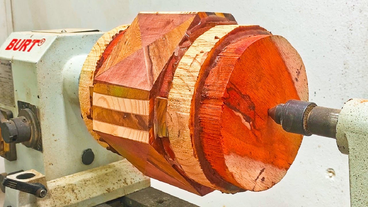 Amazing Woodturning ART - Crazy Worker With Collected Pieces Of Wood To ...