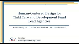 Human Centered Design for CCDF Lead Agencies