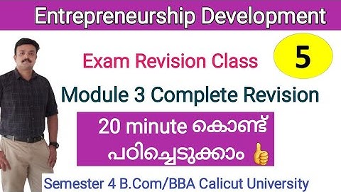 Entrepreneurship Development/Module 3/ MSMEs/Exam Complete Revision/B.com BBA Calicut university