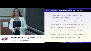 Panagiota Daskalopoulos: Ancient solutions to geometric flows