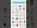 Liquid & Their Containers | Match the Correct Pairs| #EnglishLearning #VocabQuiz #FunEnglish #puzzle