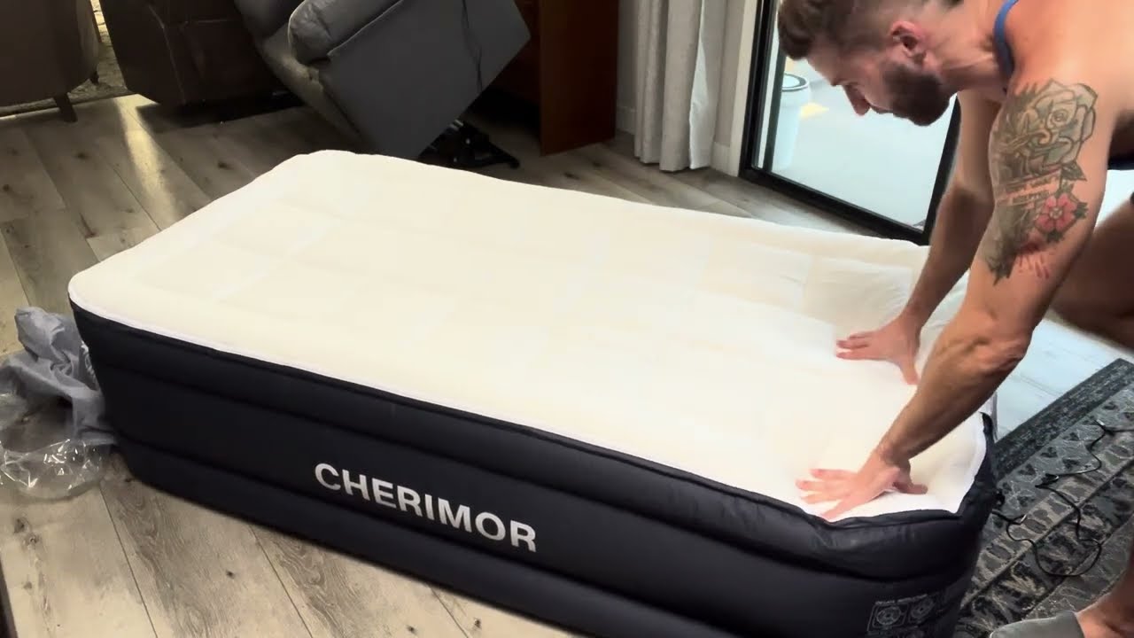 Twin Air Mattress with Built in Pump and Quilted Mattress Topper, 20" Comfort Blow Up Mattress