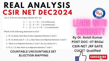 CSIR -NET Dec 2024 real analysis solution || Que-706501|| Bijection mapping
