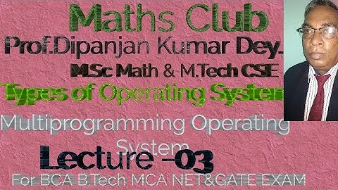 Multiprogramming Operating System-Types of OS By Prof.Dipanjan Kr. Dey for B.Tech,BCA,MCA,NET & GATE