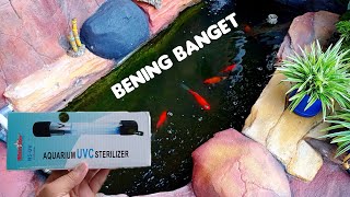 Pemasangan Lampu Aquarium Pada Kolam Ikan Koi Minimalis