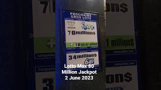 Lotto Max 80 Million Jackpot 2 June 2023#lott #lottomax #canada