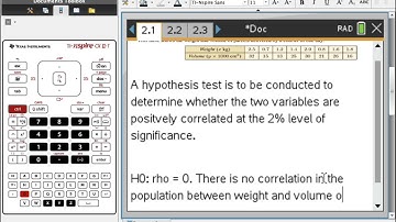Hypothesis test for Correlation