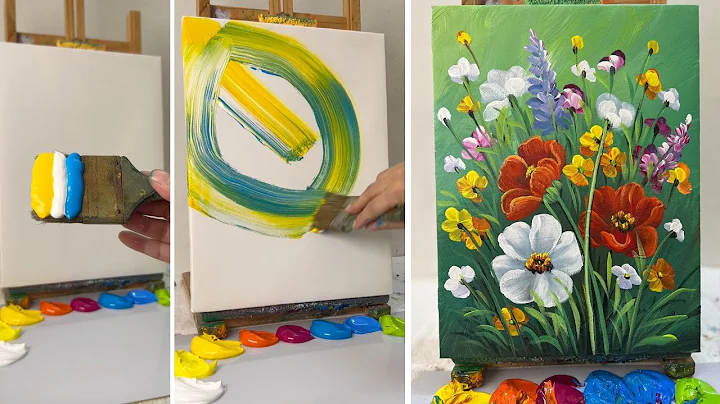 Vibrant Wildflower Acrylic Painting | Step-by-Step Floral Art Tutorial #333 thumbnail