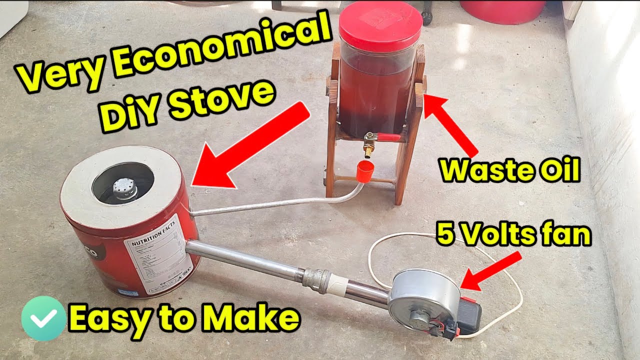 Как сделать печь, работающую на отработанном масле, простым способом, без сварки_Учебник 2025