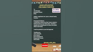 Leave Application for Family Function | Office Leave Letter in English | Formal Leave Application