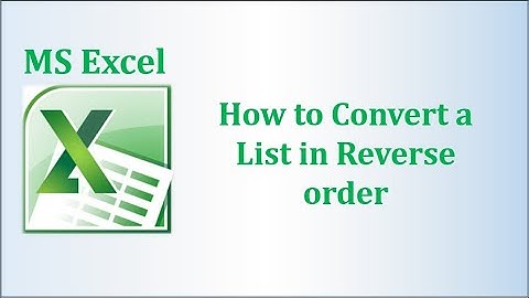 How to Reverse or flip data range in Excel