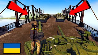 Ukrainian troops defence the bridge from enemy attack (MOWAS2 Battle Simulation)