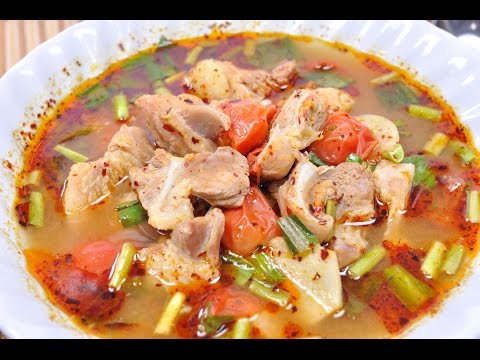 Hot and Spicy Soup with Pork Ribs (Thai Food)  Tom Zap Moo 
