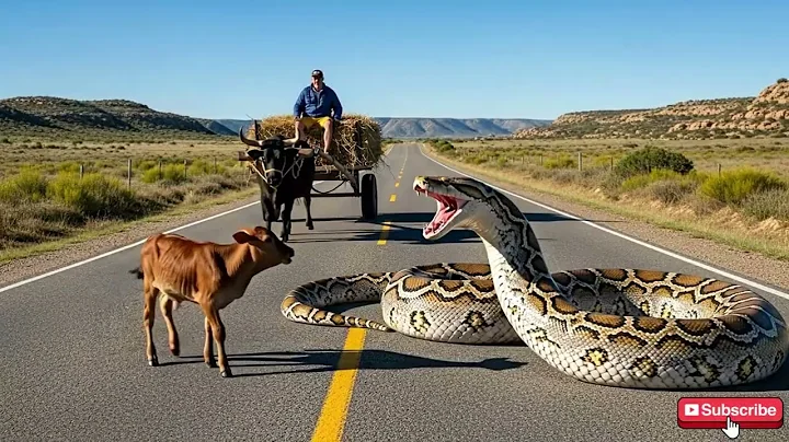 Brave Heroes Save Hyperactive Mother Cow from Giant Python’s Terrifying Attack 🐍#wildlife