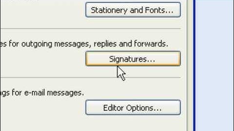 signatures in Microsoft Outlook 2007