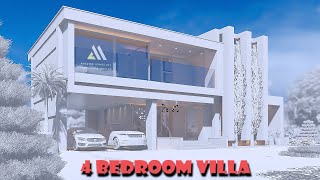 MODERN FLAT ROOF VILLA DESIGN/ 4 bedroom house design with interior design