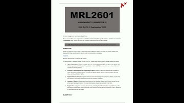 MRL2601 Assignment 2 Semester 2 Answers Due 5 September 2023