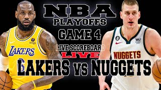 LA LAKERS VS DENVER NUGGETS  - GAME4 -PLAYOFFS ROUND 1  NBA SEASON 2024  LIVE SCOREBOARD