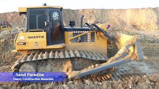 Dump Truck And Bulldozer Working Filling Land