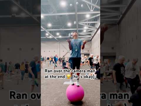 Juggling Six Balls While Balancing On A Ball At IJA Festival 2025 