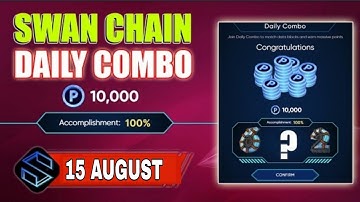 Swan Chain Daily Combo Today Code 15 August | Swan Chain Airdrop Combo Latest Update #Swandailycombo