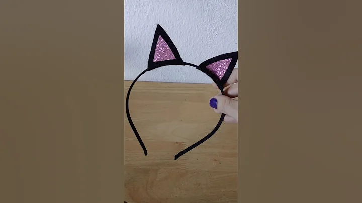 🐈 DIY cat ears hair accessoires easy and cute craft ideas black pink glitter costume katzen