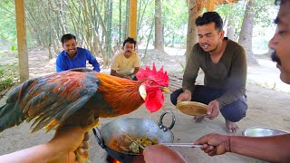 দেশি লাল মুরগির ঝোল সঙ্গে গরম ভাত রান্না করে খাওয়া | Red country chicken recipe | village food