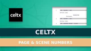 How To Display Page and Scene Numbers In Celtx