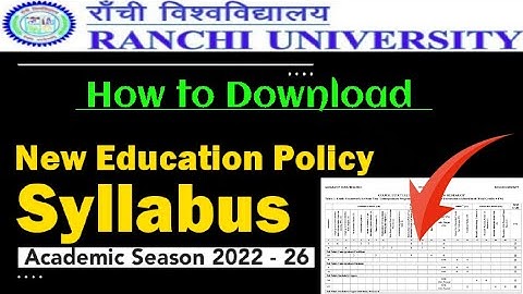 Ranchi University UG NEP 2020 Syllabus 2022-26 | Marwari College Ranchi |St. Xavier