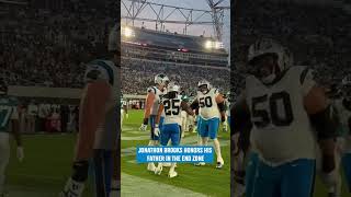 Jonathon Brooks TD celebration pays tribute to his father  #carolinapanthers