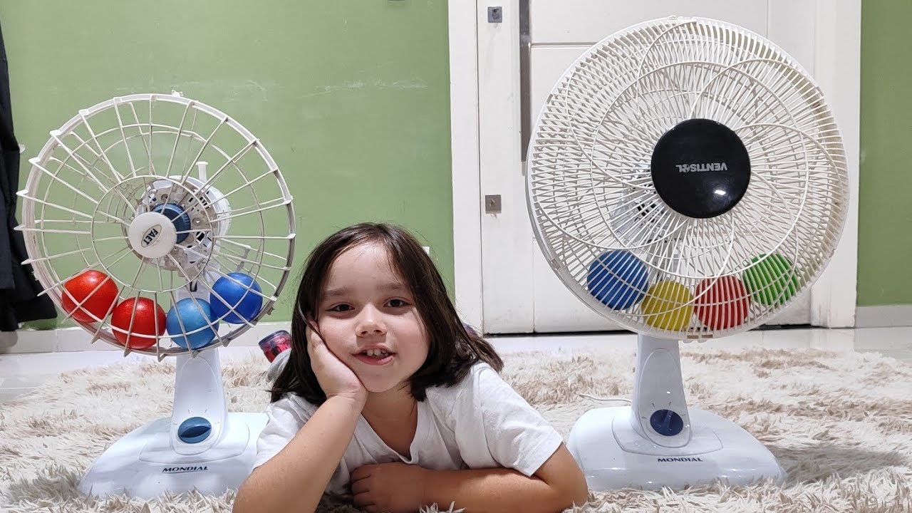 COLOCANDO BOLINHA DE PISCINA NA HÉLICE DO VENTILADOR MONDIAL #jesus #arfresco #solaster #พัดลม