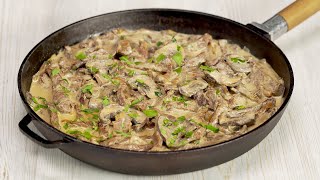 Masterpiece of Russian Cuisine – Authentic Beef Stroganoff.  Recipe by Always Yummy!