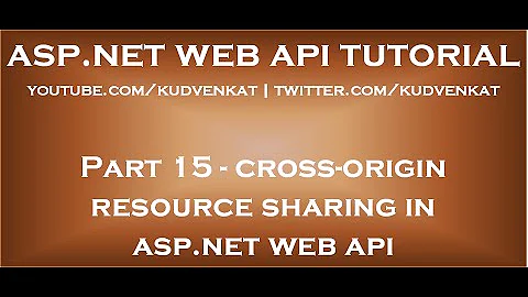 Cross origin resource sharing ASP NET Web API